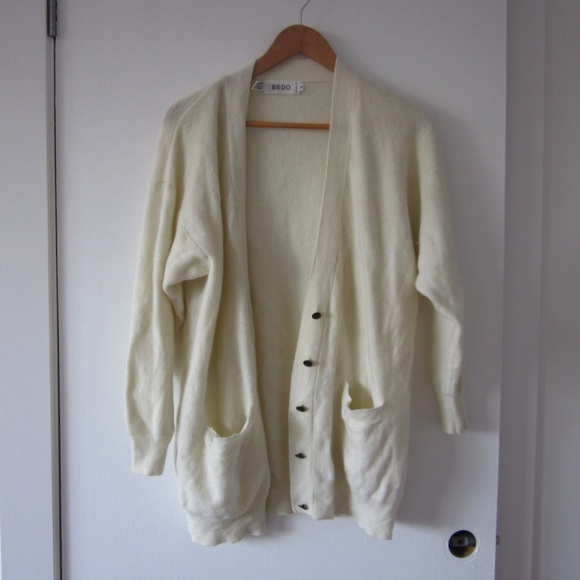 Bedo - Cream/Beige Oversized Cardigan - Picture 3 of 4